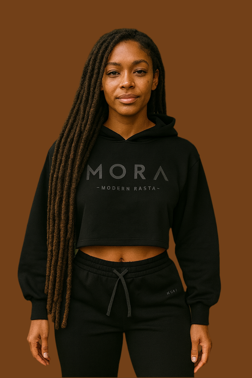 Heavy Black on Black Open-Back Tracksuit
