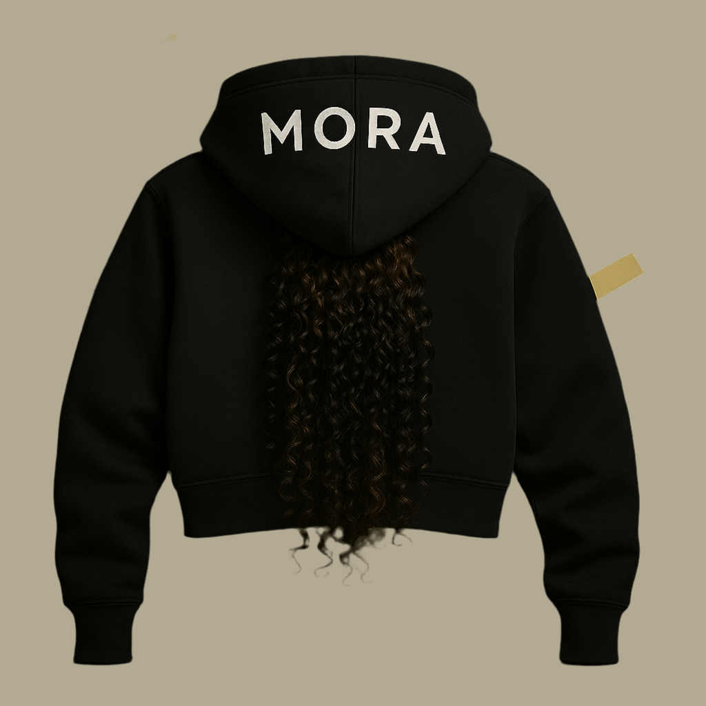Soft Warm black Open-Back Hoodie