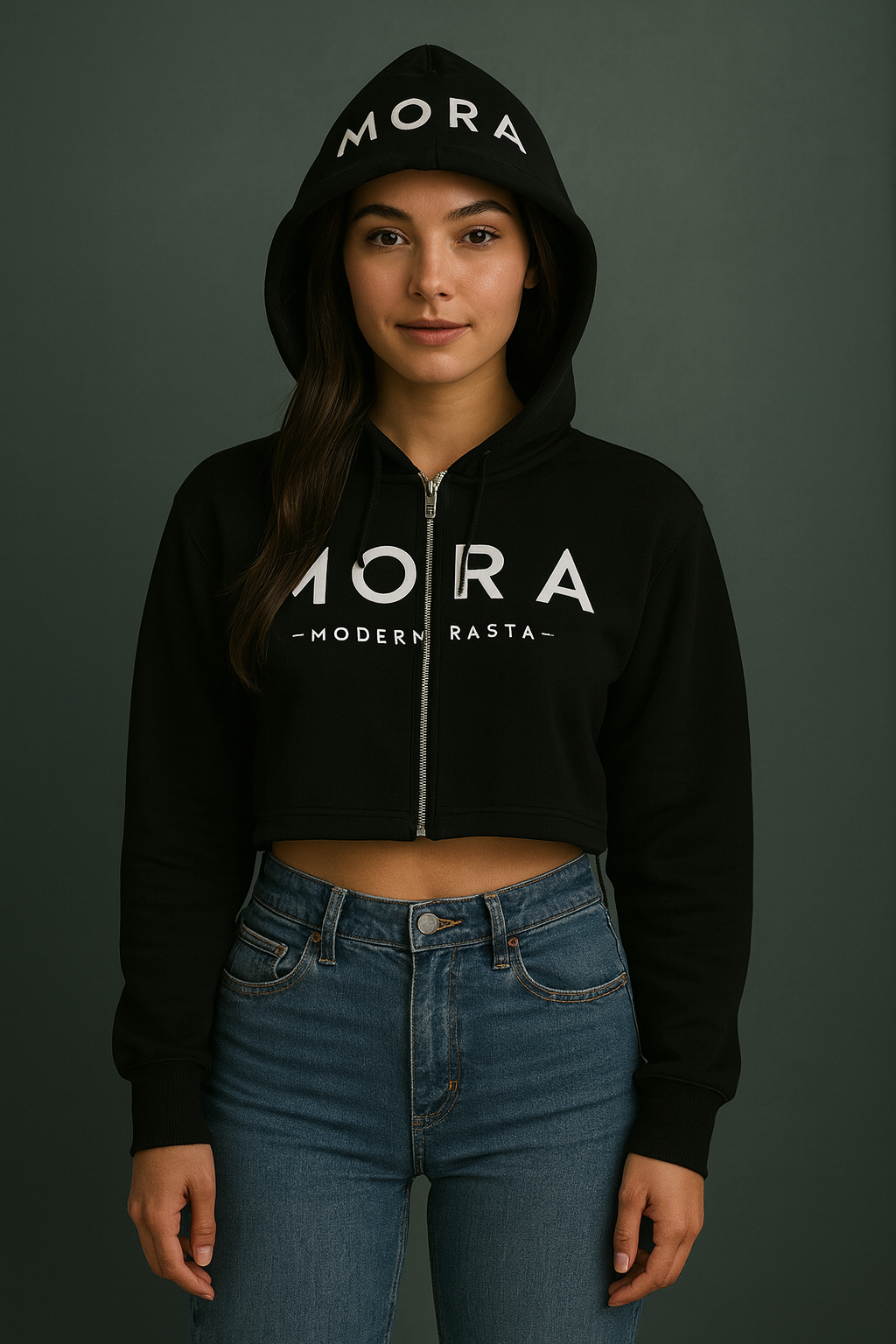 Soft Warm black Open-Back Hoodie