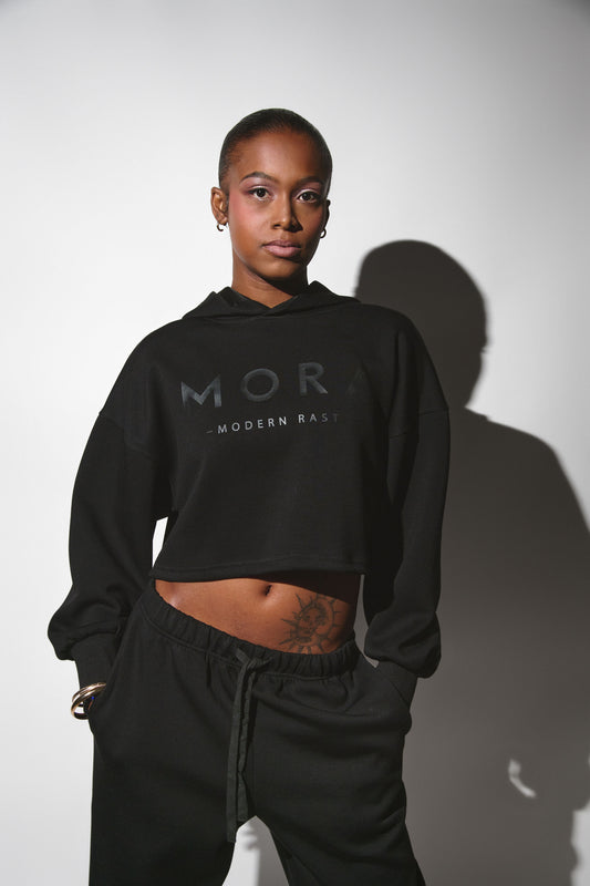 Heavy Black on Black Open-Back Tracksuit