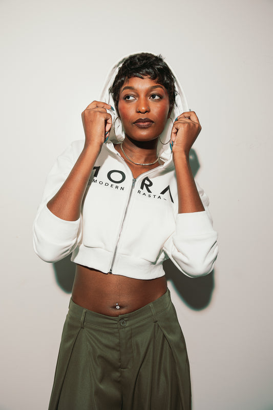 Soft Warm white Open-Back Hoodie