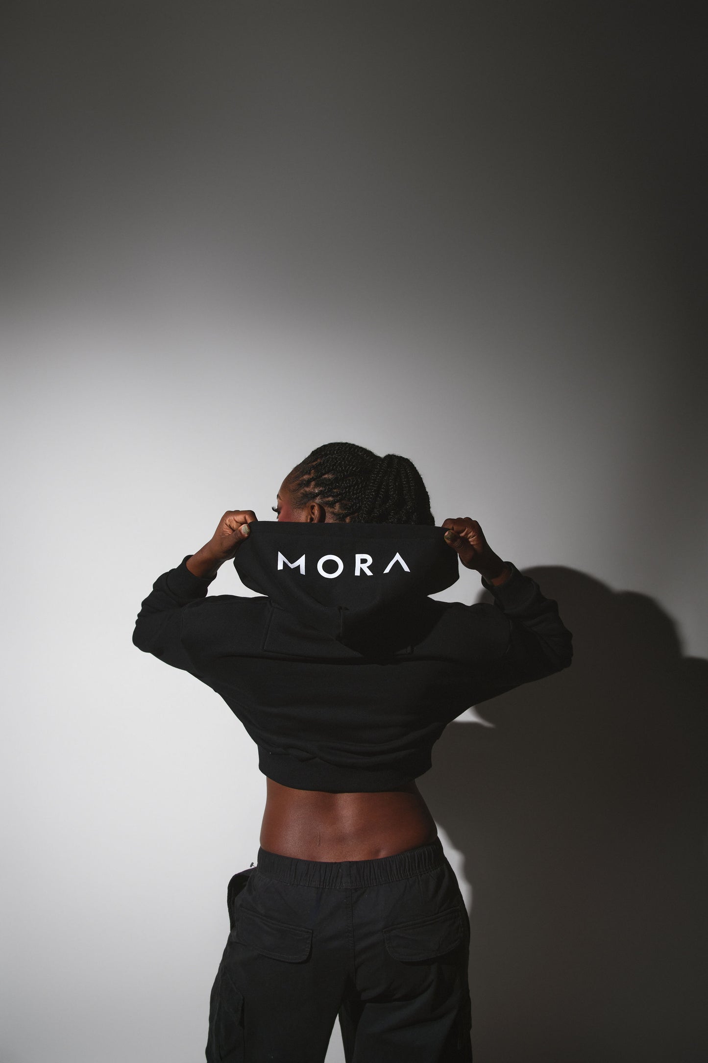 Soft Warm black Open-Back Hoodie