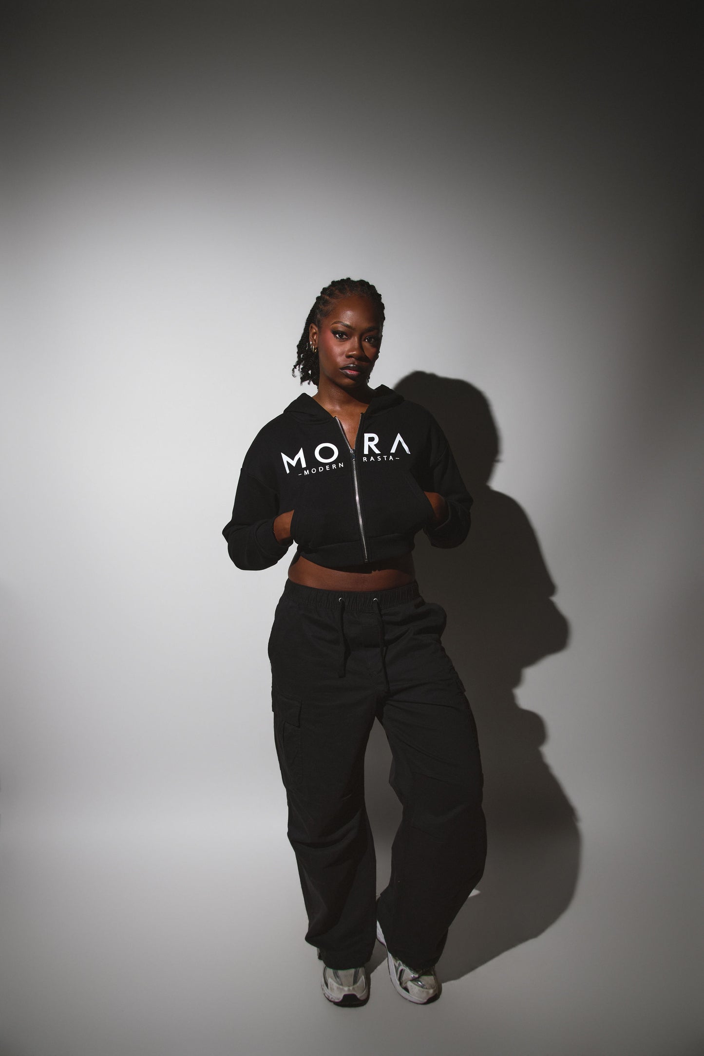 Soft Warm black Open-Back Hoodie