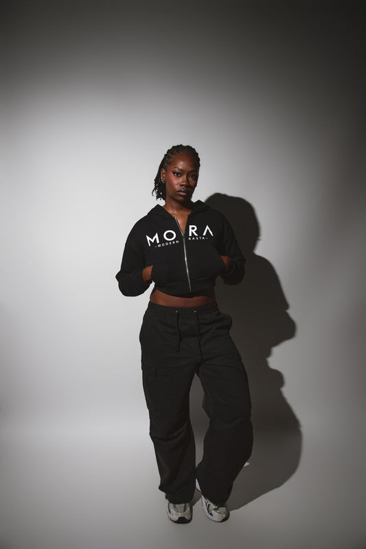 Soft Warm black Open-Back Hoodie