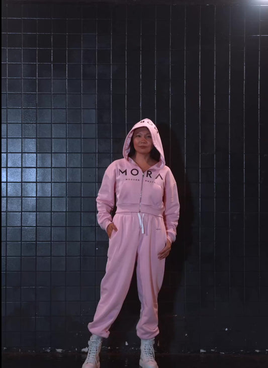 Warm Pink Open-Back Tracksuit